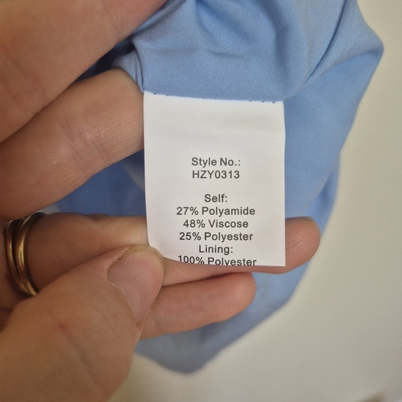 Pink Lily Women’s Blue Striped Tie Strap Ruffle Hem Top – Size M - Picture 4 of 5